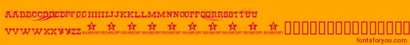 Cheapste Font – Red Fonts on Orange Background