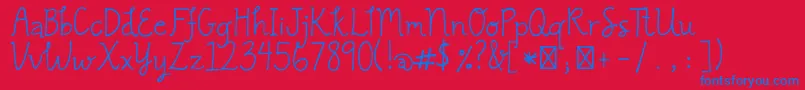 GracielaRegular-Schriftart – Blaue Schriften auf rotem Hintergrund
