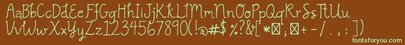 GracielaRegular Font – Green Fonts on Brown Background
