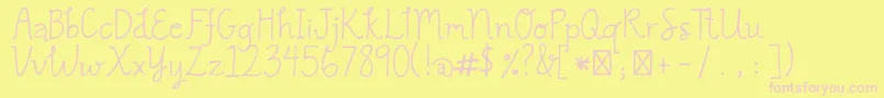 GracielaRegular-fontti – vaaleanpunaiset fontit keltaisella taustalla