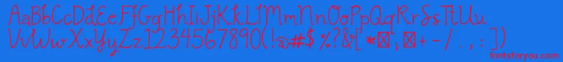 GracielaRegular Font – Red Fonts on Blue Background