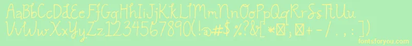GracielaRegular Font – Yellow Fonts on Green Background
