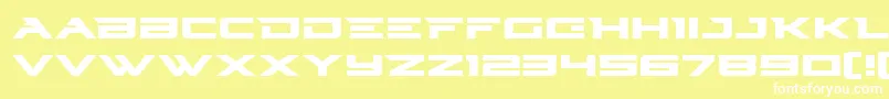 Cyberdynexpand-Schriftart – Weiße Schriften auf gelbem Hintergrund