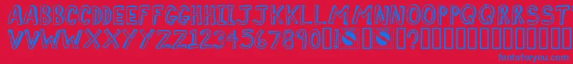 ComicZine Font – Blue Fonts on Red Background