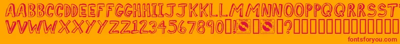 ComicZine Font – Red Fonts on Orange Background