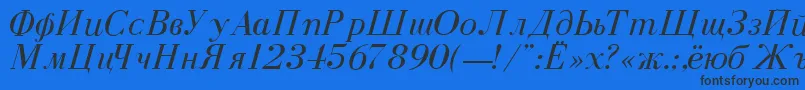 DearbornNormalItalic Font – Black Fonts on Blue Background