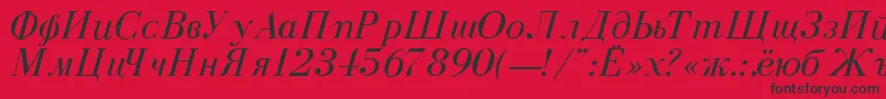 DearbornNormalItalic Font – Black Fonts on Red Background