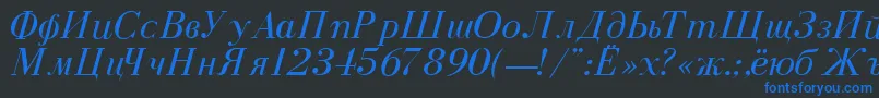 DearbornNormalItalic Font – Blue Fonts on Black Background