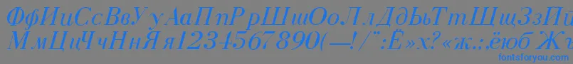 DearbornNormalItalic Font – Blue Fonts on Gray Background
