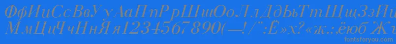 Fonte DearbornNormalItalic – fontes cinzas em um fundo azul