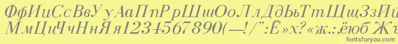 DearbornNormalItalic Font – Gray Fonts on Yellow Background