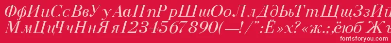 DearbornNormalItalic Font – Pink Fonts on Red Background