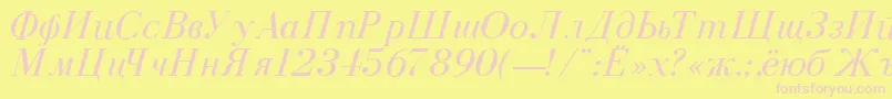 DearbornNormalItalic Font – Pink Fonts on Yellow Background