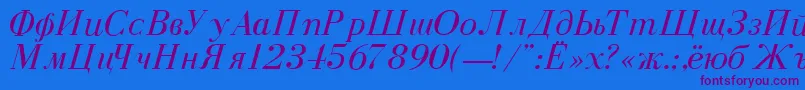 DearbornNormalItalic Font – Purple Fonts on Blue Background