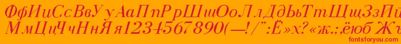 DearbornNormalItalic Font – Red Fonts on Orange Background