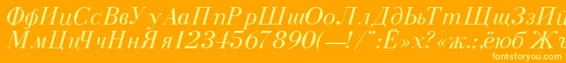 DearbornNormalItalic Font – Yellow Fonts on Orange Background