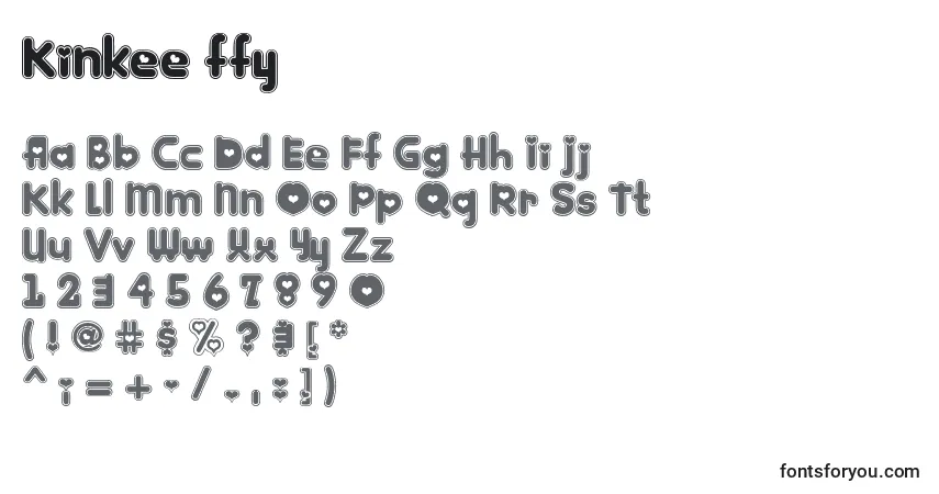A fonte Kinkee ffy – alfabeto, números, caracteres especiais