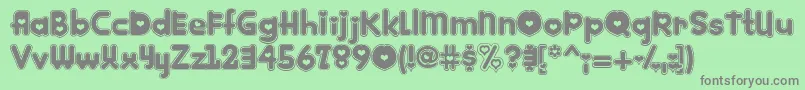 Kinkee ffy Font – Gray Fonts on Green Background