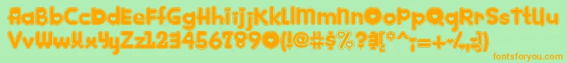 Kinkee ffy-Schriftart – Orangefarbene Schriften auf grünem Hintergrund