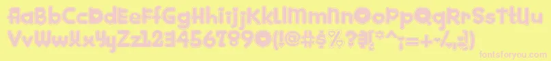 Kinkee ffy Font – Pink Fonts on Yellow Background