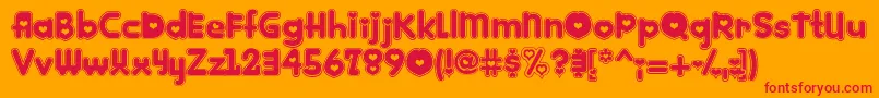 Kinkee ffy Font – Red Fonts on Orange Background