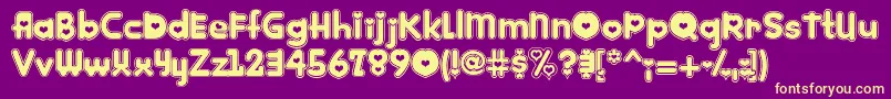 Kinkee ffy Font – Yellow Fonts on Purple Background