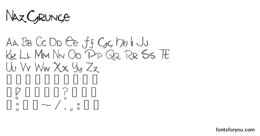 Fuente NazGrunge - alfabeto, números, caracteres especiales