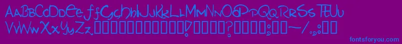フォントNazGrunge – 紫色の背景に青い文字