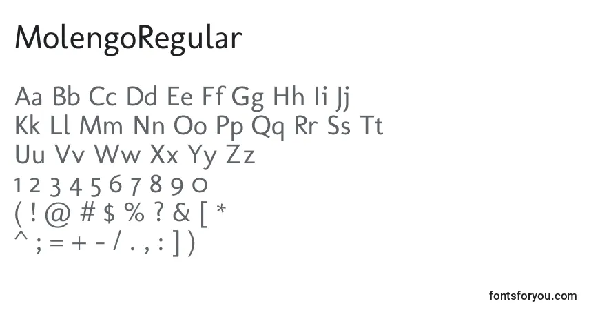 MolengoRegular font – alphabet, numbers, special characters