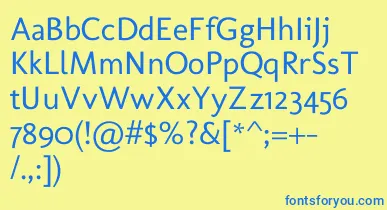 MolengoRegular font – Blue Fonts On Yellow Background
