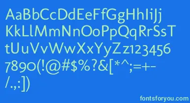 MolengoRegular font – Green Fonts On Blue Background
