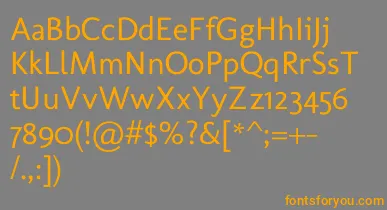 MolengoRegular font – Orange Fonts On Gray Background