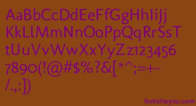 MolengoRegular font – Purple Fonts On Brown Background