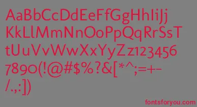 MolengoRegular font – Red Fonts On Gray Background