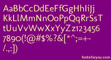 MolengoRegular font – Yellow Fonts On Purple Background