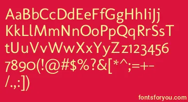 MolengoRegular font – Yellow Fonts On Red Background