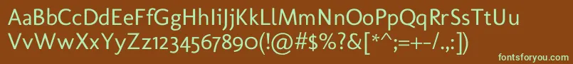 Шрифт MolengoRegular – зелёные шрифты на коричневом фоне
