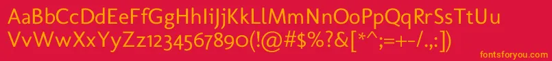 MolengoRegular Font – Orange Fonts on Red Background