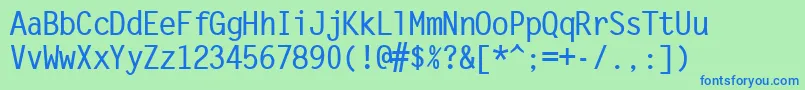 SandyIiBold Font – Blue Fonts on Green Background
