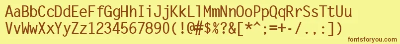 SandyIiBold Font – Brown Fonts on Yellow Background
