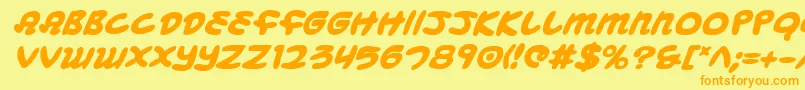 MagicBeansBoldItalic Font – Orange Fonts on Yellow Background