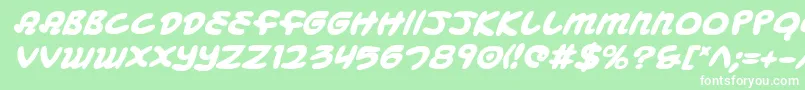 MagicBeansBoldItalic Font – White Fonts on Green Background