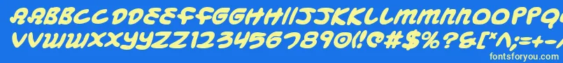 MagicBeansBoldItalic Font – Yellow Fonts on Blue Background