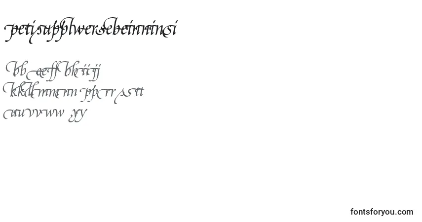 Czcionka PoeticaSuppLowercaseBeginningsI – alfabet, cyfry, specjalne znaki