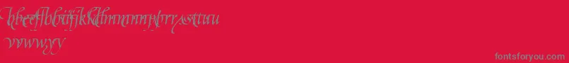 PoeticaSuppLowercaseBeginningsI Font – Gray Fonts on Red Background