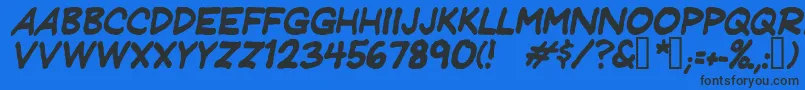 Jeffreyprintitalic Font – Black Fonts on Blue Background