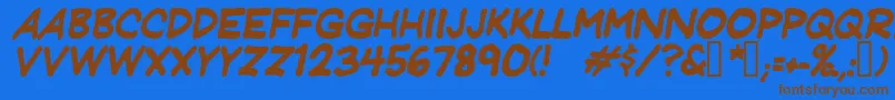 Jeffreyprintitalic Font – Brown Fonts on Blue Background