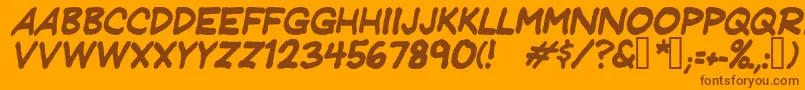 Jeffreyprintitalic Font – Brown Fonts on Orange Background