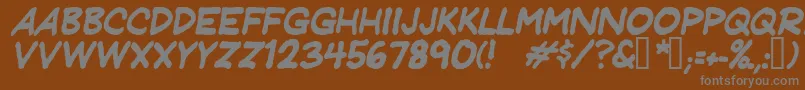 Jeffreyprintitalic Font – Gray Fonts on Brown Background