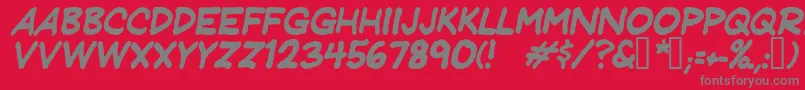 Jeffreyprintitalic Font – Gray Fonts on Red Background